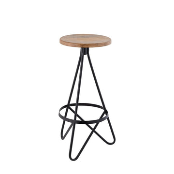 Spiroa 30" Modern Industrial Metal Backless Circular Bar Stool